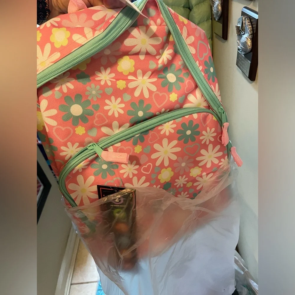 Pink Flower Starburst Laptop Backpack, NWT